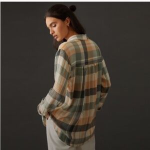Anthropologie Pilcro Hadley Relaxed Buttondown Plaid Shirt